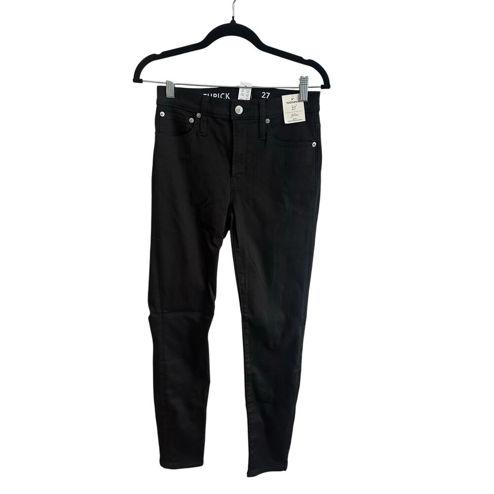 J.Crew NWT Toothpick Black Denim Jeans Sz 27 28" Inseam Women's